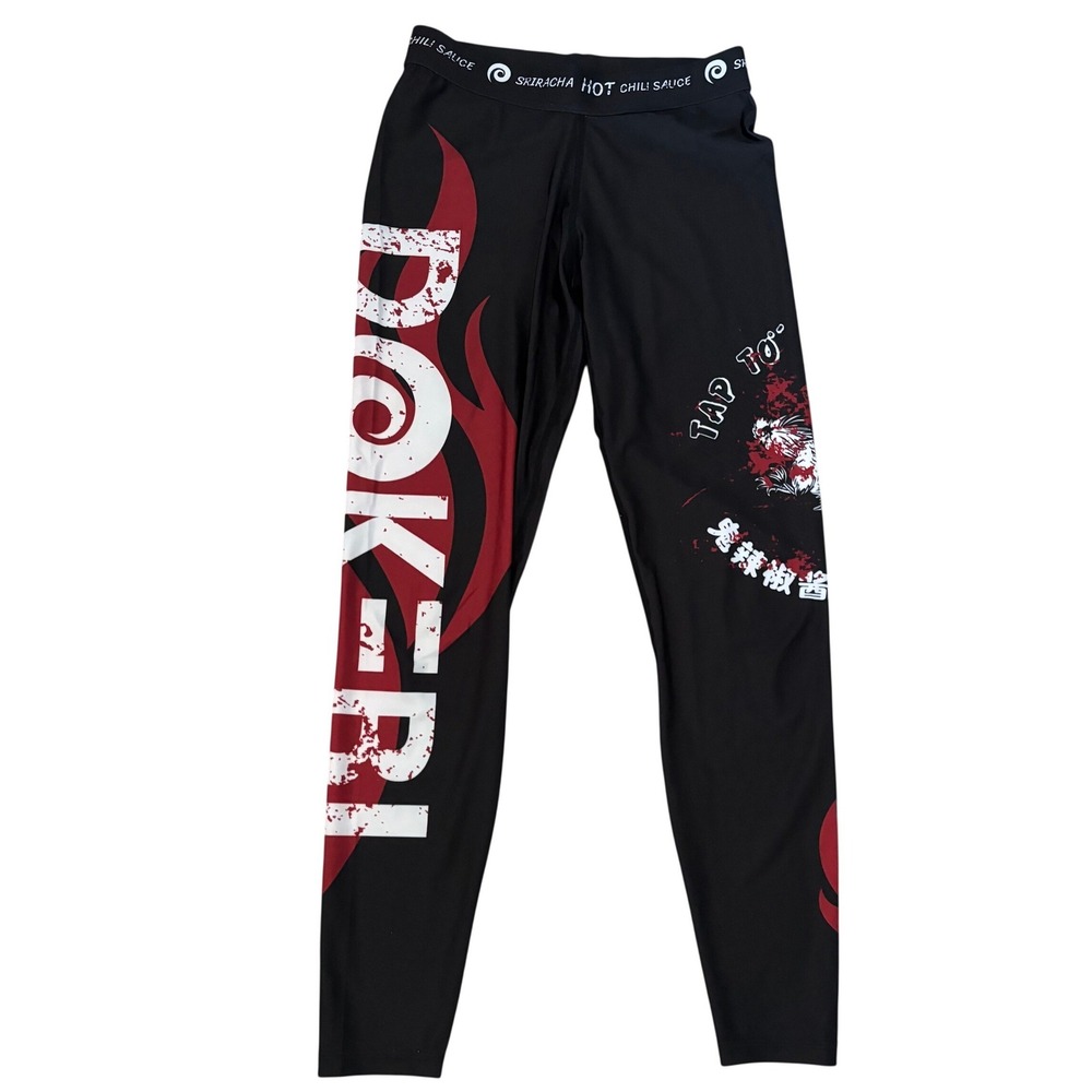 Dokebi Combat Sriracha Grappling Spats Women's Sz M Black Red Jiu Jitsu BJJ